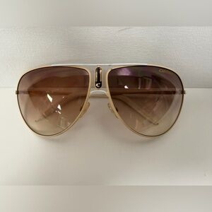 Carrera Women's Sunglasses with Gold Frame and Brown Lenses
